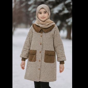 🧥 پالتو نوجوان دخترانه محیا | دوخت مزونی، گرم و شیک برای پاییز و زمستان