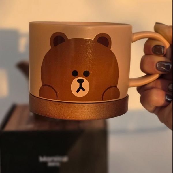 قوری و ماگ خرس قهوه ای