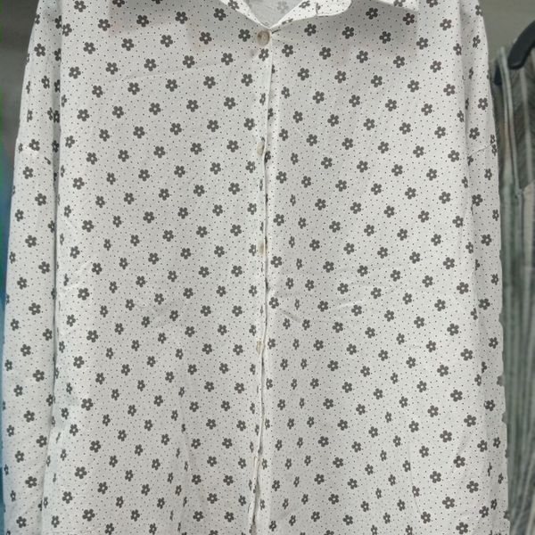 شومیز گلدار وارداتی نخی با کیفیت عالی