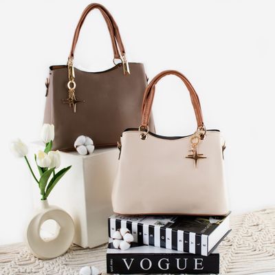 کیف مجلسی سه خونه آویز ستاره مدل دو رنگ