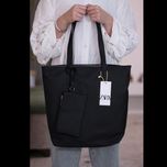 کیف دوشی زارا کد 1243 مشکی ریپس | دانشجویی جادار با کیف جیبی جدا