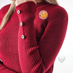 بلوز بافت یقه گرد آستین دکمه