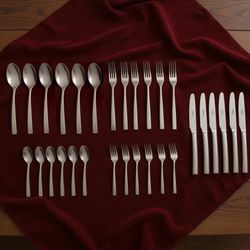 سرویس قاشق و چنگال 30 پارچه ناب استیل مدل felorance