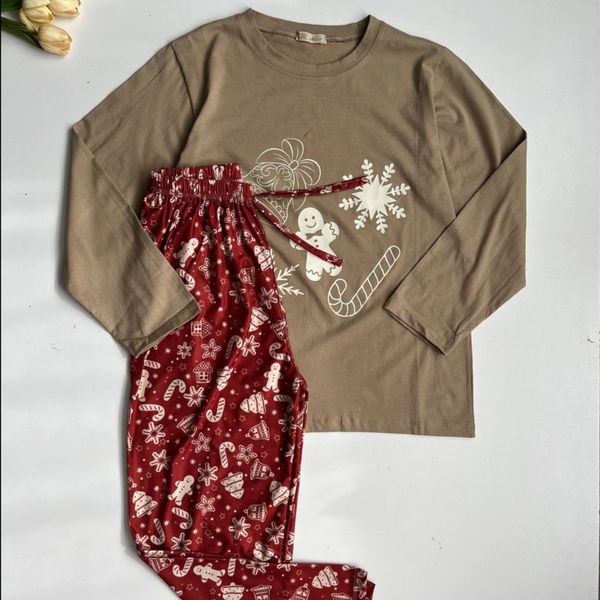 ست راحتی بلوز و شلوار کریسمسی