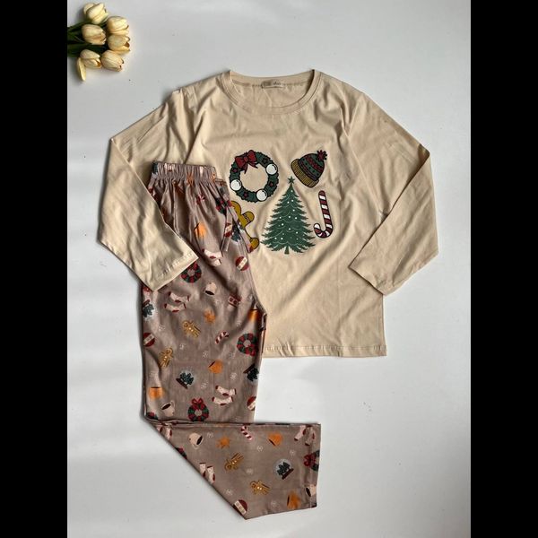 ست راحتی بلوز و شلوار کریسمسی