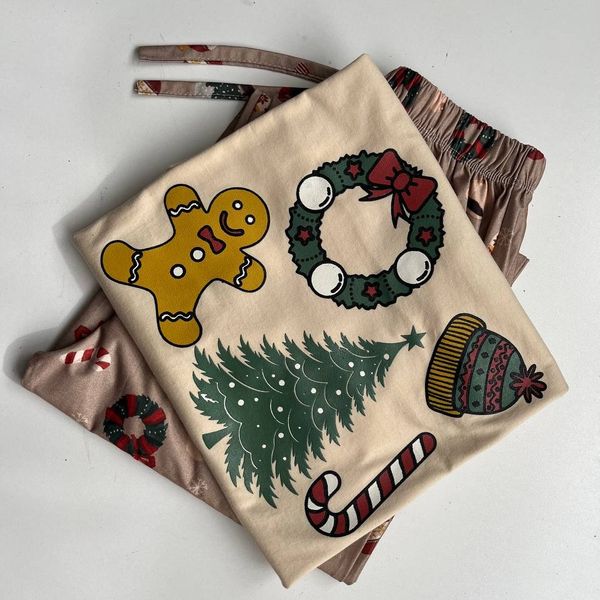 ست راحتی بلوز و شلوار کریسمسی