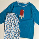 ست راحتی بلوز آستین سه ربع و شلوار فانتزی