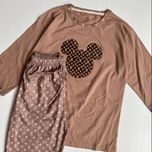 ست راحتی بلوز آستین سه ربع و شلوار فانتزی