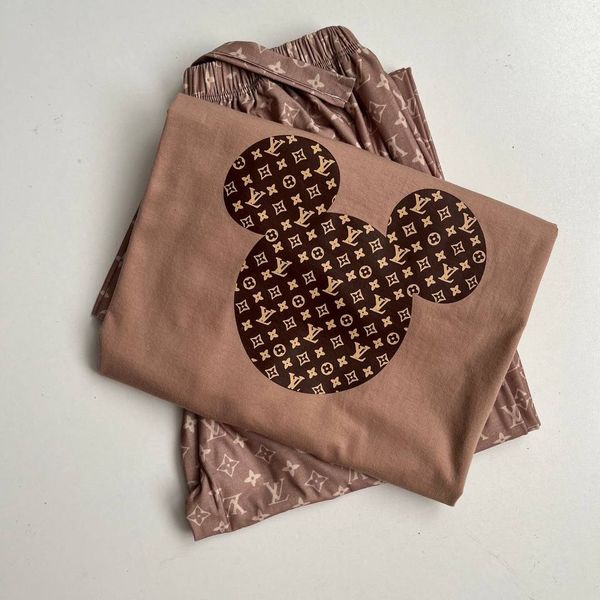 ست راحتی بلوز آستین سه ربع و شلوار فانتزی