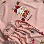 ست راحتی بلوز آستین سه ربع و شلوار فانتزی