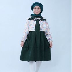 کت و سارافون ریحانه دخترانه ویژه یلدا | مخمل کبریتی شیک با زیپ مخفی و کمربند | سایز 7 تا 15 سال