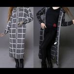 مانتو بافت بلند چهارخانه زنانه ترک