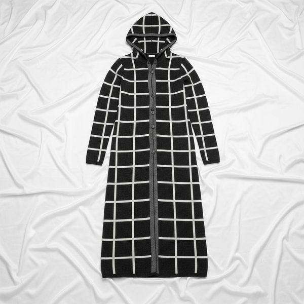 مانتو بافت بلند چهارخانه زنانه ترک