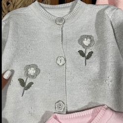 لباس دخترانه سویشرت بافت گل گلی