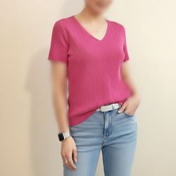 بلوز بافت آستین کوتاه وارداتی