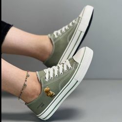 کتونی دخترانه برند آلستار رنگ پسته ای