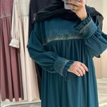 مانتو عبای نگین سبز تیره