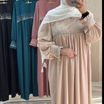 مانتو عبایی نگین کرم