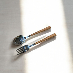 قاشق چنگال غذاخوری 12 پارچه طرح چوب