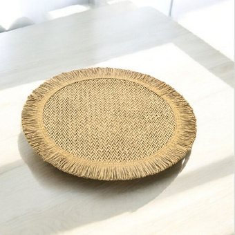 زیر بشقابی حصیر بافت گرد 48 سانت