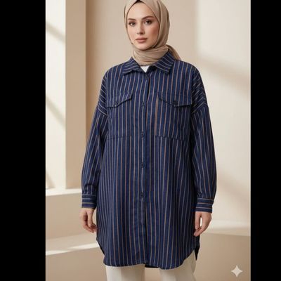 مانتو راه راه شیک زنانه طرح کیمونو