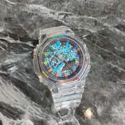 ساعت مچی جیشاک کهکشانی بندشفاف مدل 2100