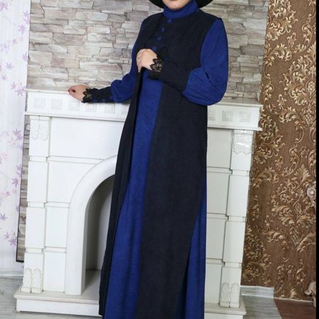 پیراهن و وست بلند سلین کبریتی کاربنی مشکی