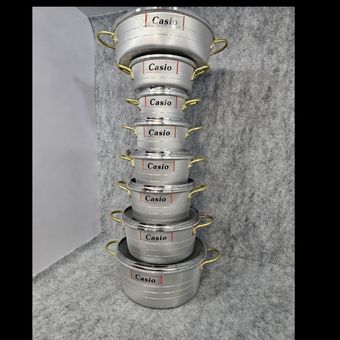 سرویس قابلمه روحی 14 پارچه دسته طلایی کاسیو