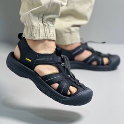 صندل طبیعتگردی وارداتی اصل رنگ مشکی خط سفید برند ونتو