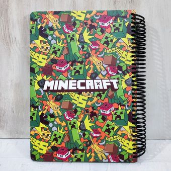 دفتر لاکچری ماینکرافت 100 برگ | خط دار | جلد سخت | دارای صفحه استیکر و 2 صفحه برنامه ریزی | کد10