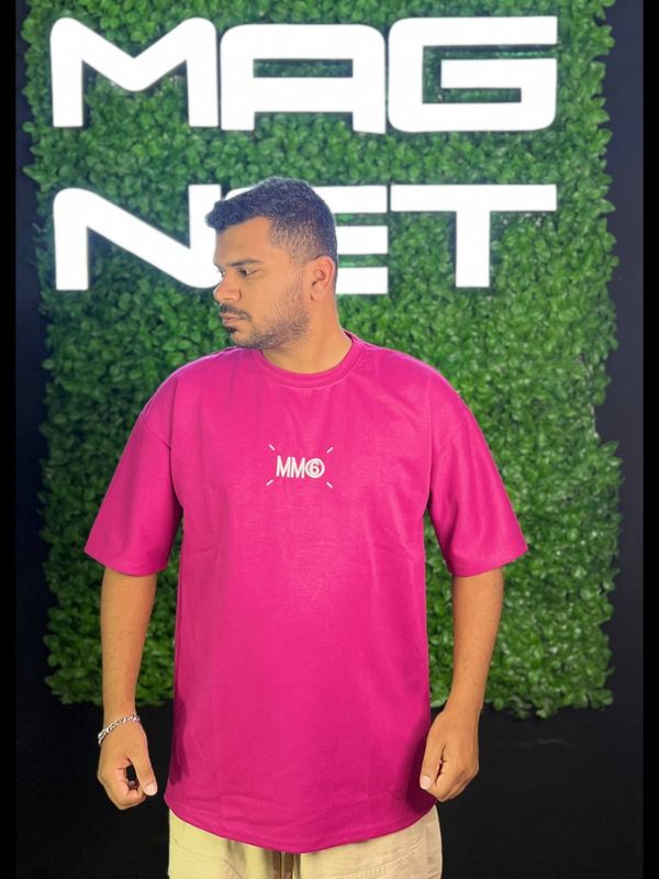 تیشرت MM6 وارداتی صورتی پر رنگ