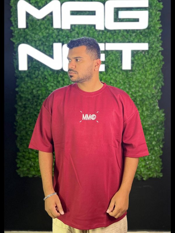 تیشرت MM6 وارداتی زرشکی