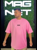 تیشرت MM6 وارداتی صورتی کم رنگ