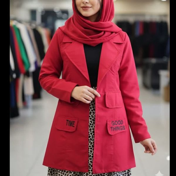 مانتو شیک زنانه جیب چاپ