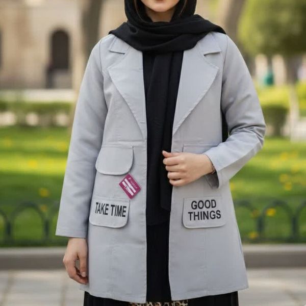 مانتو شیک زنانه جیب چاپ