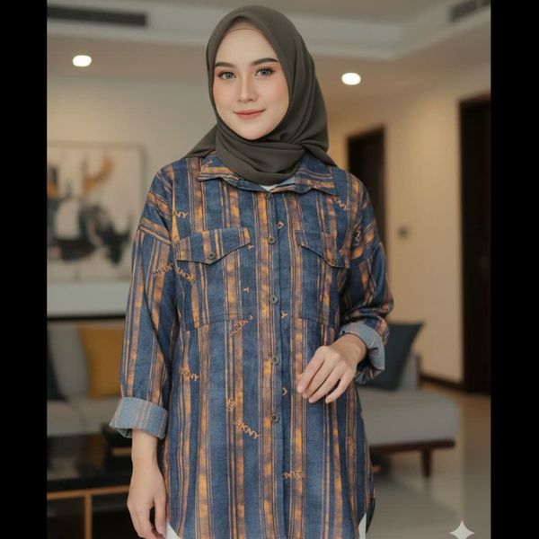 مانتو شیک زنانه راه راه طرح لی