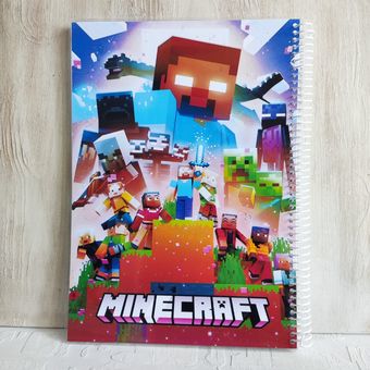 دفتر نقاشی ماینکرافت سایز A4 | سایز بزرگ | جلد لمینیت شده | کد 3