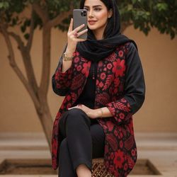 کت تک هیلدا جنس تافته ضخیم هندی استین وپشت کار پرشیا