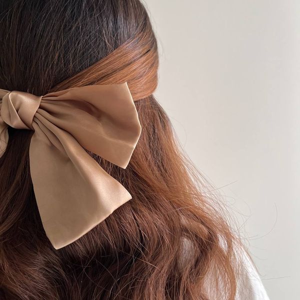 گیره فرانسوی ساتنی قهوه ای