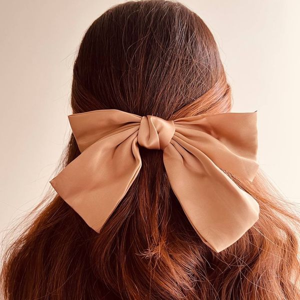 گیره فرانسوی ساتنی قهوه ای