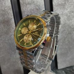 ساعت مچی عقربه مردانه الگانس با صفحه سبز و قاب استیل مدل 4901