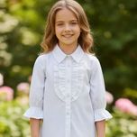 شومیز مجلسی شیک دخترانه یقه چیندارسفید