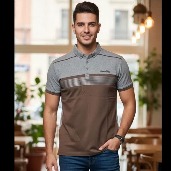 تیشرت یقه دار مردانه قواره بزرگ