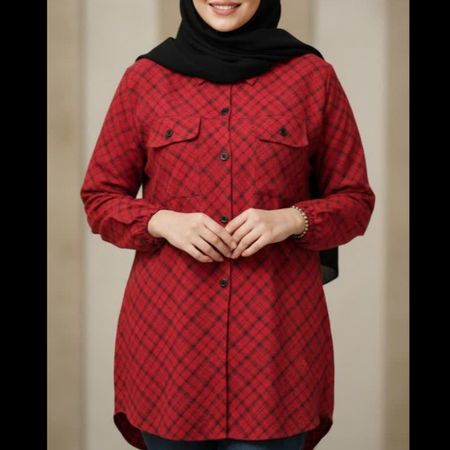 مانتو شیک زنانه ابروبادی چهارخونه