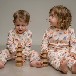 ست راحتی نوزادی | طرح حیوانات| پنبه سوزنی – نرم، تنفس‌پذیر و مناسب 6 تا 30 ماه