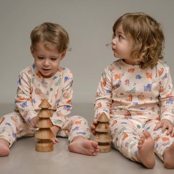 ست راحتی نوزادی | طرح حیوانات| پنبه سوزنی – نرم، تنفس‌پذیر و مناسب 6 تا 30 ماه