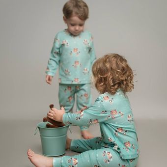 ست راحتی نوزادی | طرح تدی دریایی| پنبه سوزنی – نرم، تنفس‌پذیر و مناسب