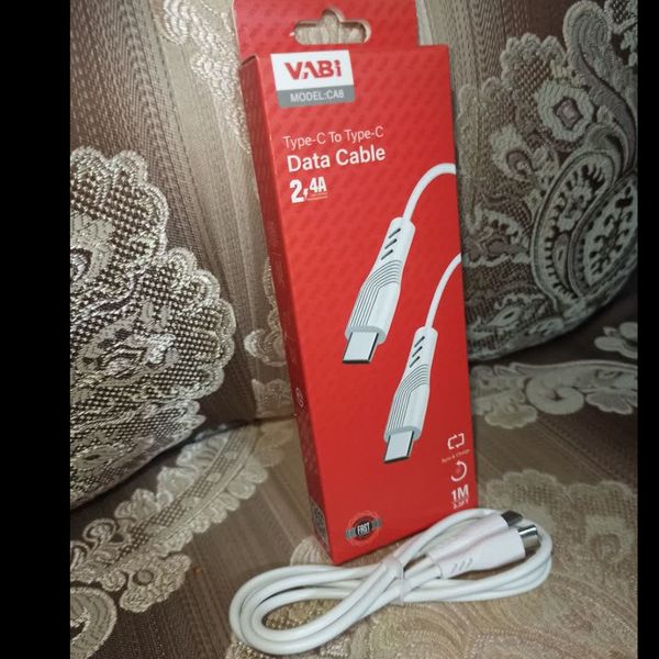 کابل شارژ تایپ‌سی به تایپ‌سی VABI مدل CAB | کابل Type‑C فست شارژ 2.4 آمپر با طول 1 متر