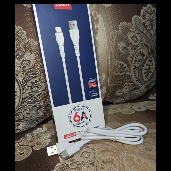کابل شارژ USLION مدل UX309 Type‑C به USB | کابل فست شارژ 6 آمپر | طول 1 متر | مقاوم و باکیفیت
