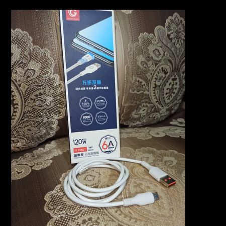 کابل شارژ سریع GONGNIANZHI مدل FX01 – توان 120 وات، جریان 6 آمپر، مناسب دستگاه‌های Mi